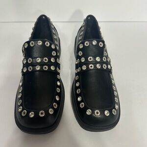 Olivia miller Black Studded loafers size 6 women brand new without box
